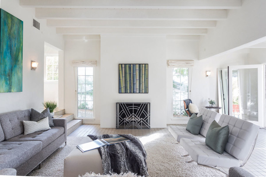 Pictured is the living room.