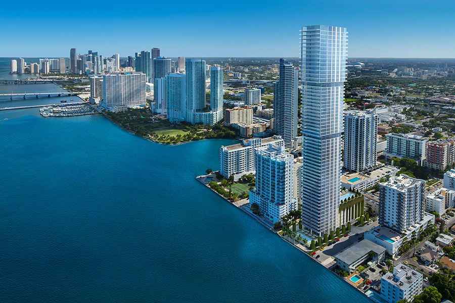 Una representación de Elysee Residences en el vecindario de Edgewater de Miami.